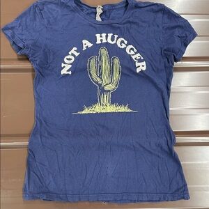 Not A Hugger introvert cactus fitted tee size small